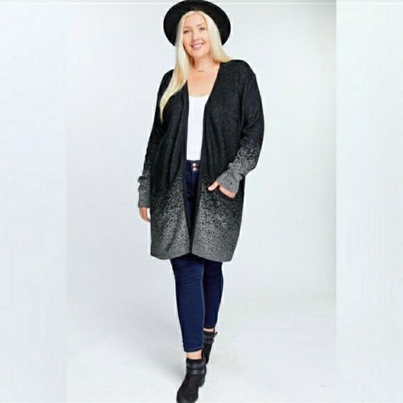 STAR GLITZY GLAMOROUS Lurex plus sz 1X 14-16 cardigan - Picture 2 of 15